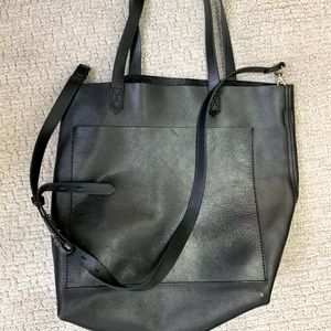 Madewell Black Leather Tote